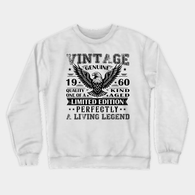 Vintage Made In 1960 Patriotic Legendary 64th Birthday Crewneck Sweatshirt by cyryley